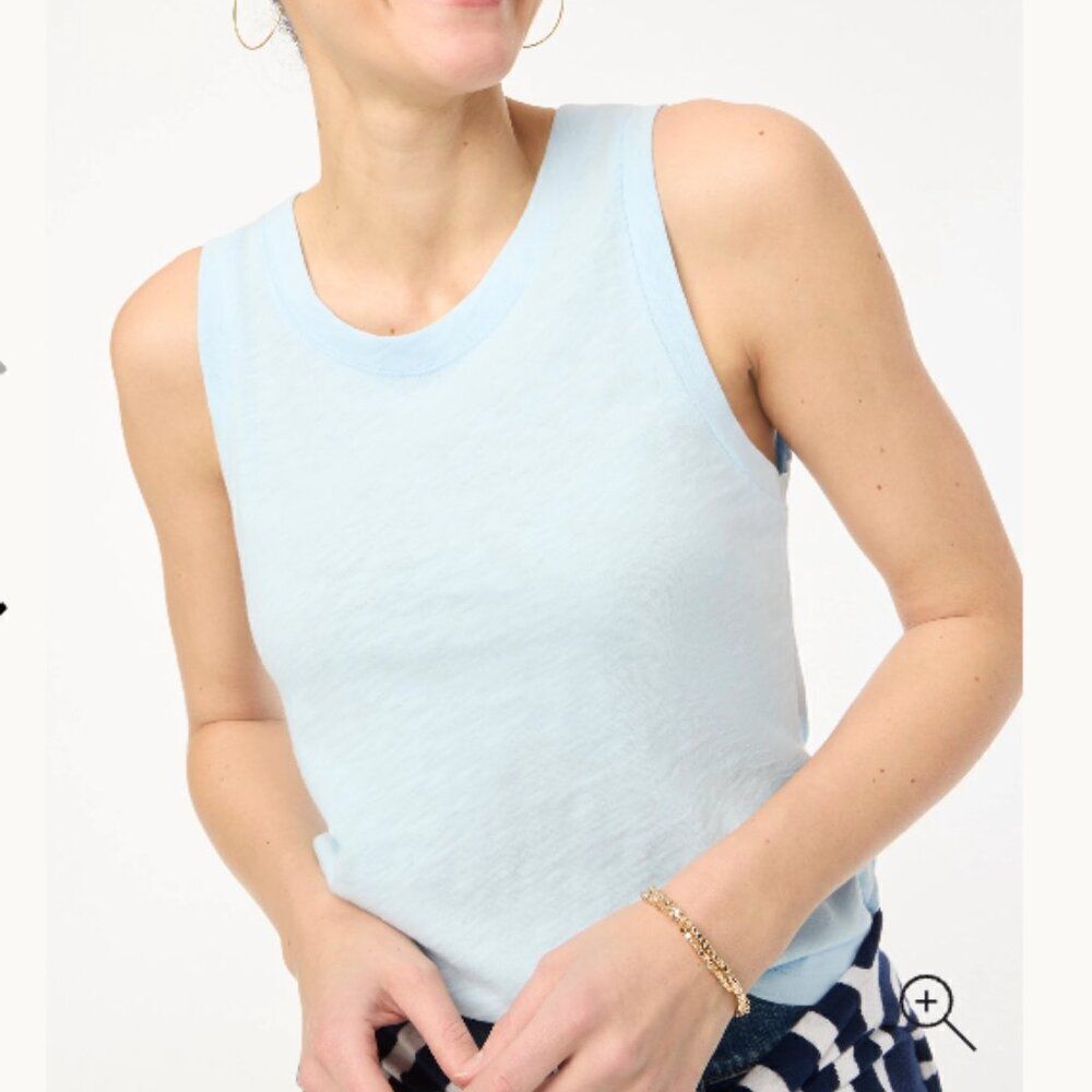J Crew Factory BY943 Blue Breeze Girlfriend tank top NWT XS - Flaw